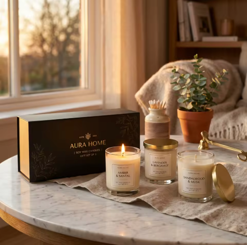 Scented candles, carved candles