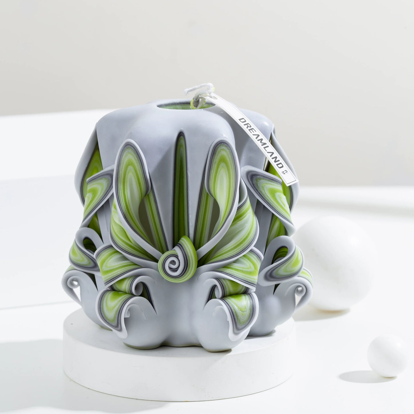 Forest Tide Carved Flower Candle | German-Style Handcrafted Scented Home Décor