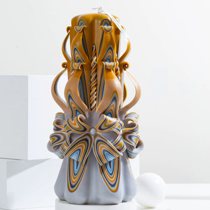 Sand Dune Carved Flower Candle | Handcrafted Desert-Inspired Artisan Gift