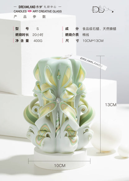 Liuli Crystal Carved Flower Candle | Handcrafted Scented Candle Gift