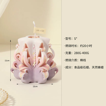 Handcrafted Carved Scented Candle – Valentine's Day, Birthday & Home Décor Gift