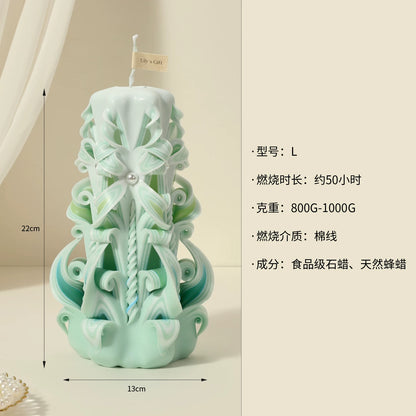 Handcrafted Carved Scented Candle – Wedding, Birthday & Home Ambiance Gift