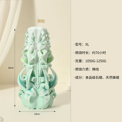 Handcrafted Carved Scented Candle – Wedding, Birthday & Home Ambiance Gift