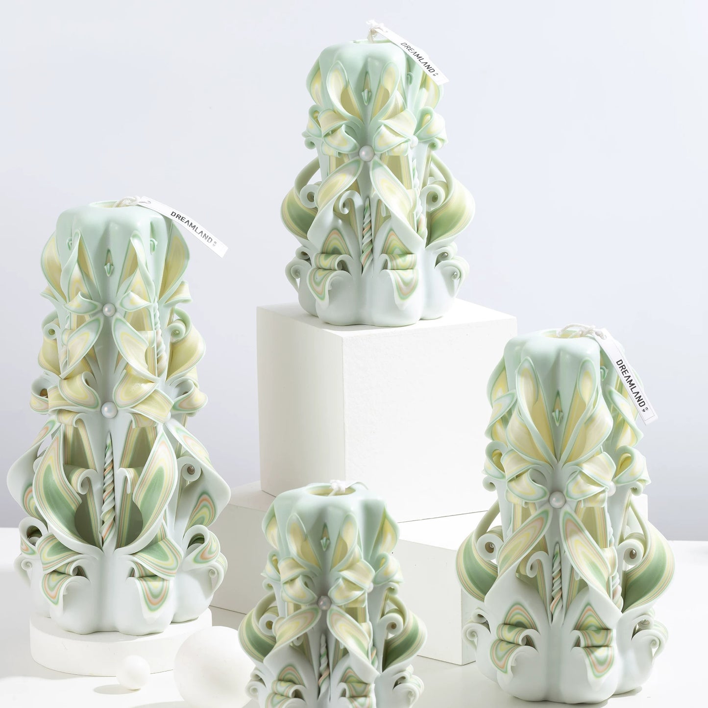 Liuli Crystal Carved Flower Candle | Handcrafted Scented Candle Gift