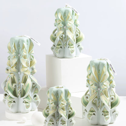 Liuli Crystal Carved Flower Candle | Handcrafted Scented Candle Gift