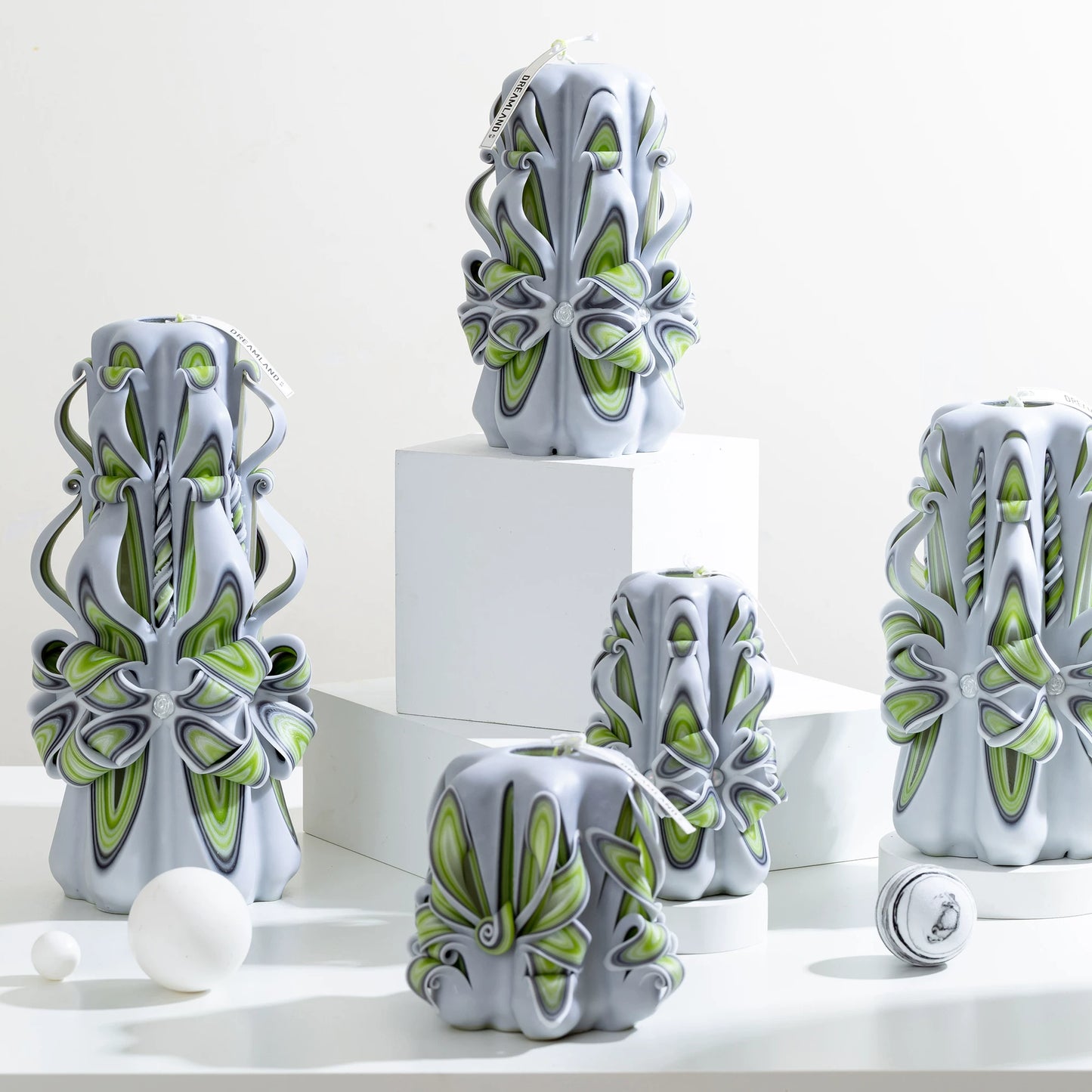 Forest Tide Carved Flower Candle | German-Style Handcrafted Scented Home Décor
