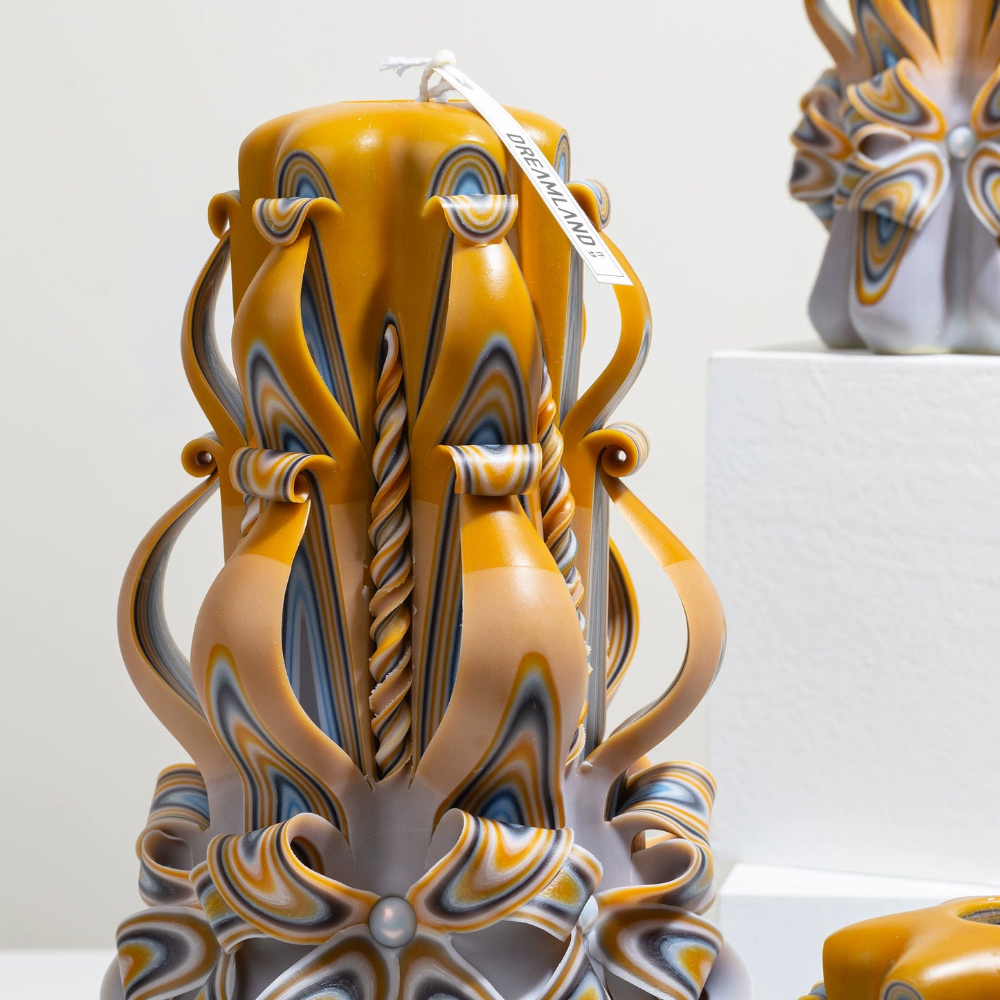 Sand Dune Carved Flower Candle | Handcrafted Desert-Inspired Artisan Gift