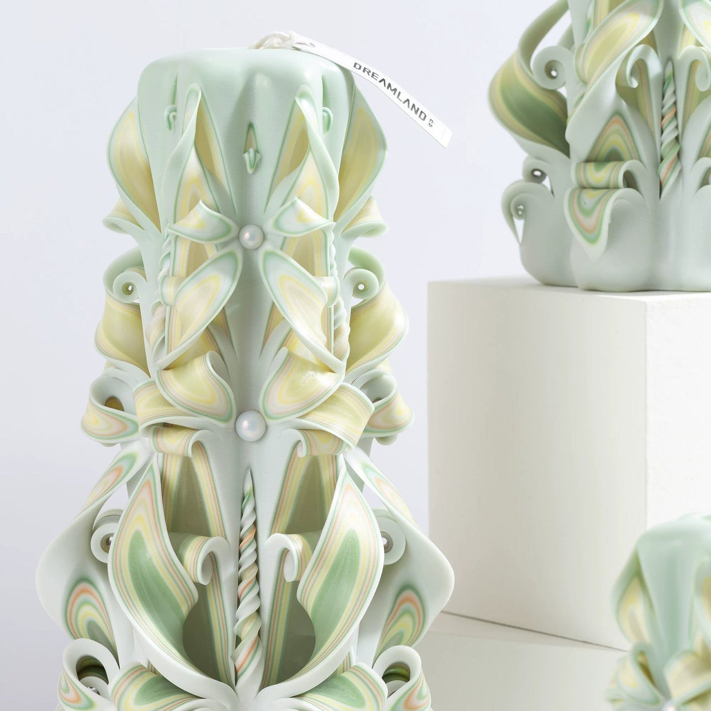 Liuli Crystal Carved Flower Candle | Handcrafted Scented Candle Gift