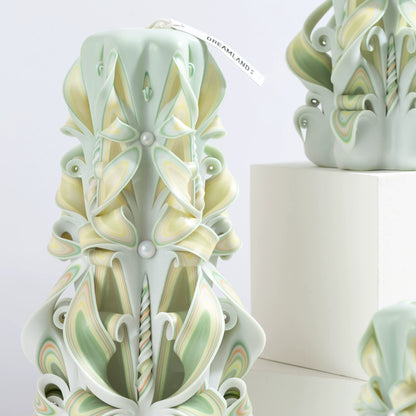 Liuli Crystal Carved Flower Candle | Handcrafted Scented Candle Gift