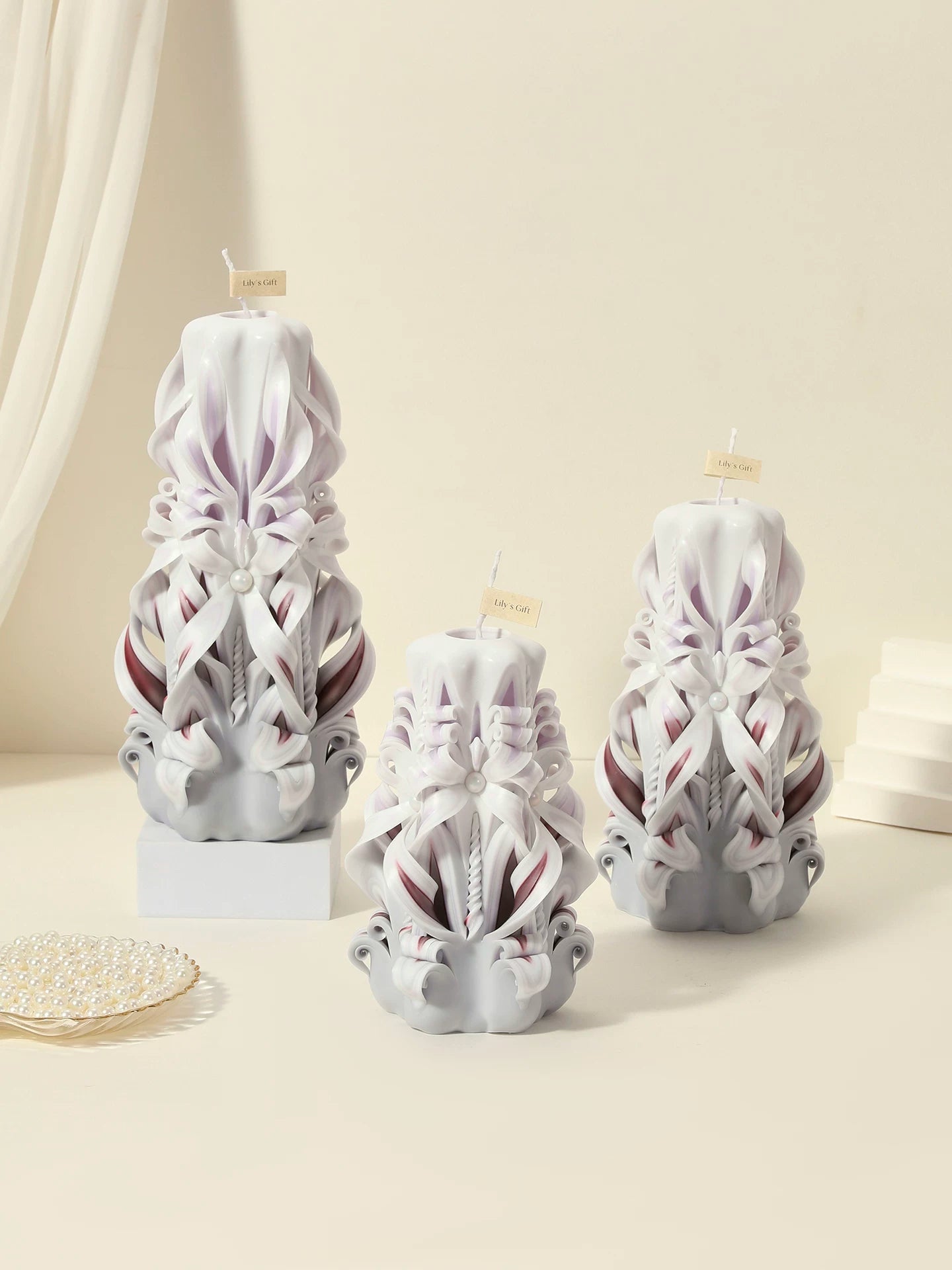 Handcrafted Carved Scented Candle – Wedding & Birthday Gift, Home Fragrance & Ambient Décor