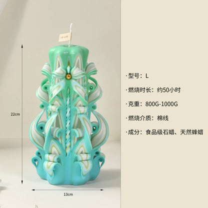 Handcrafted Carved Scented Candle – Wedding & Birthday Gift, Aromatherapy Sleep Aid & Decorative Objet