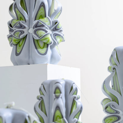 Forest Tide Carved Flower Candle | German-Style Handcrafted Scented Home Décor