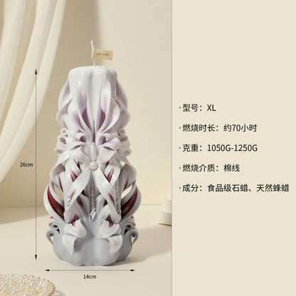 Handcrafted Carved Scented Candle – Wedding & Birthday Gift, Home Fragrance & Ambient Décor