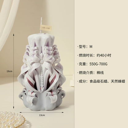 Handcrafted Carved Scented Candle – Wedding & Birthday Gift, Home Fragrance & Ambient Décor