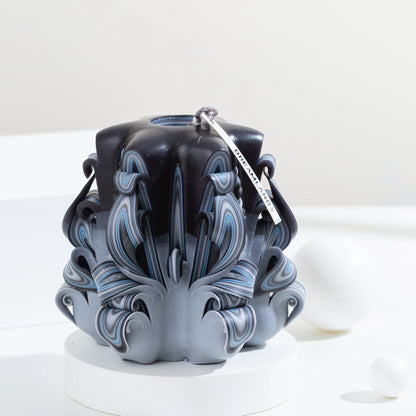 Serene Night Carved Flower Candle | Romantic Handcrafted Scented Candle Gift