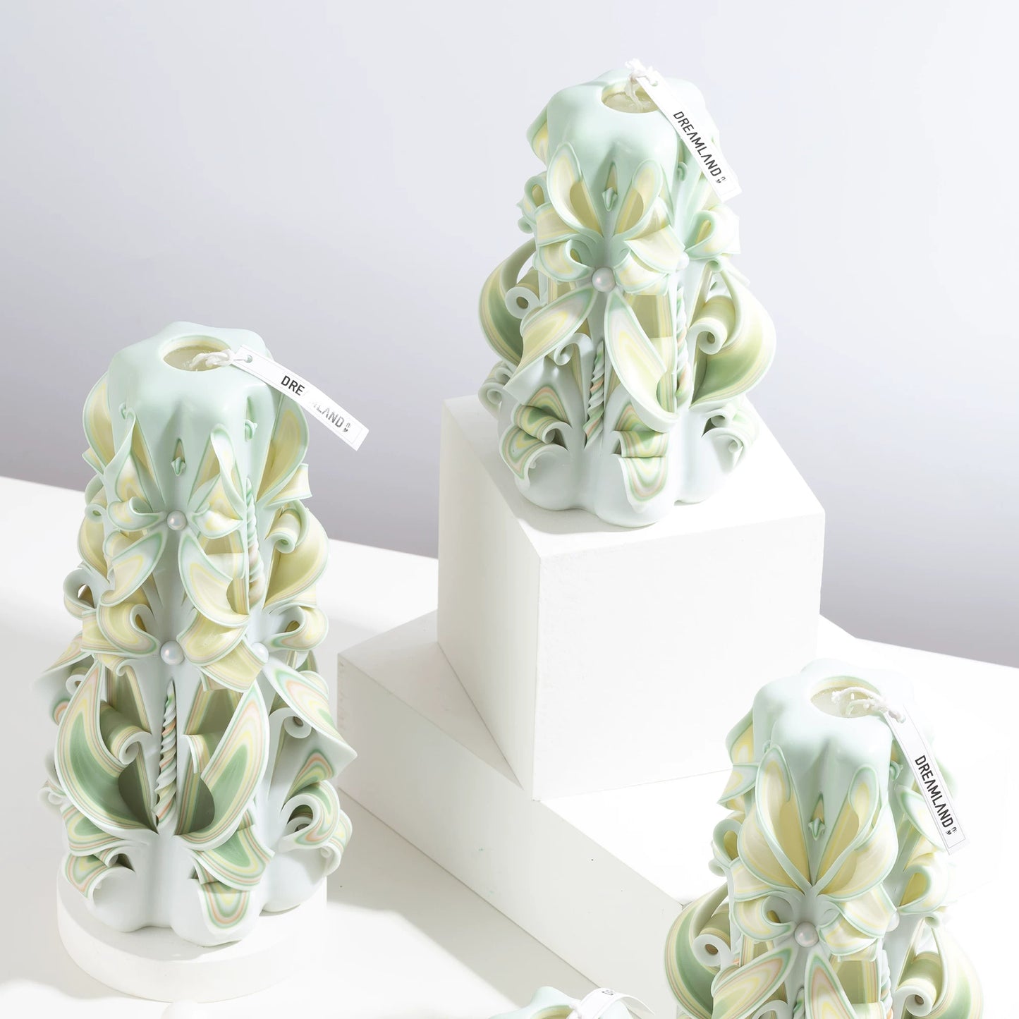Liuli Crystal Carved Flower Candle | Handcrafted Scented Candle Gift