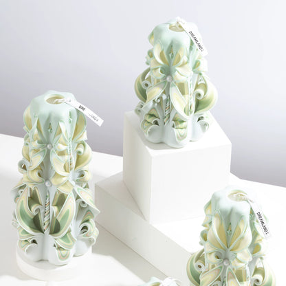 Liuli Crystal Carved Flower Candle | Handcrafted Scented Candle Gift