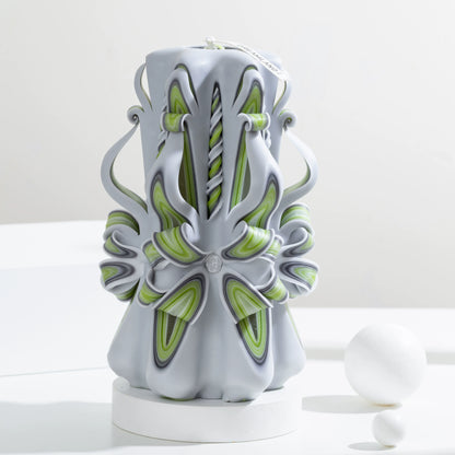 Forest Tide Carved Flower Candle | German-Style Handcrafted Scented Home Décor