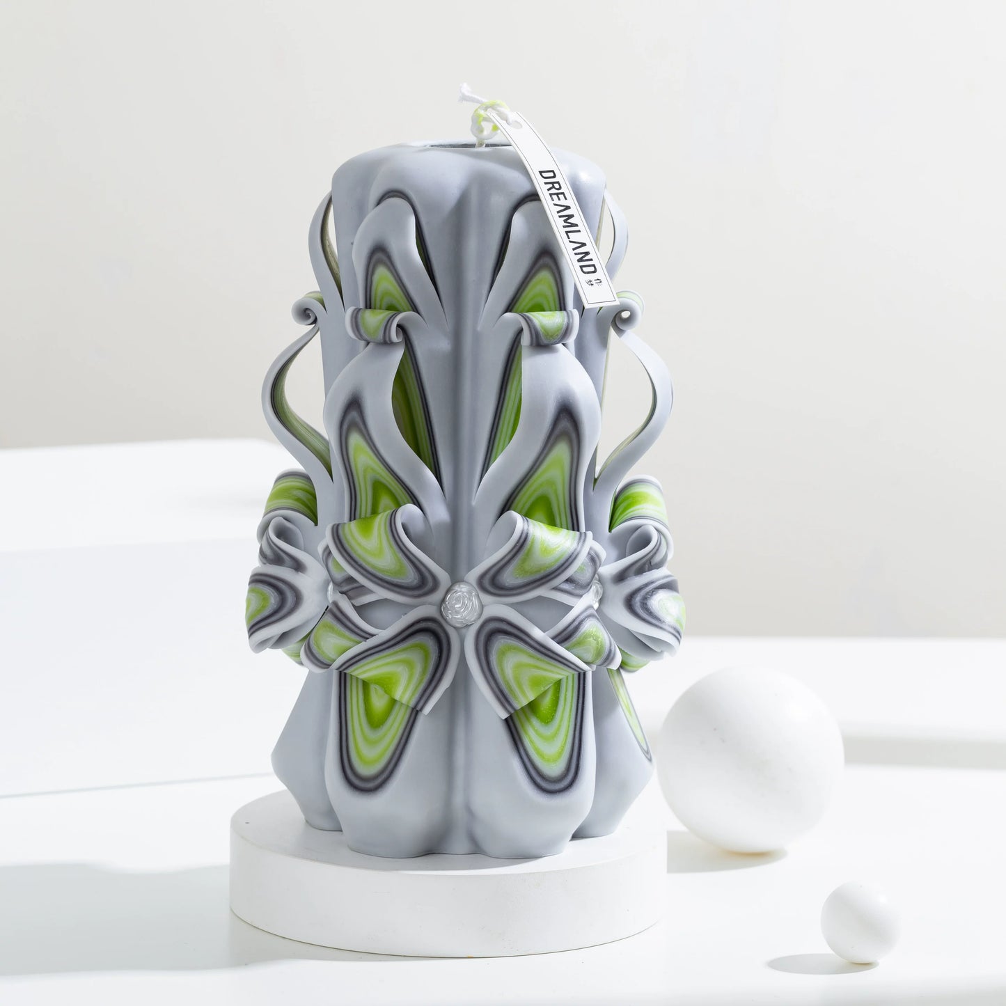 Forest Tide Carved Flower Candle | German-Style Handcrafted Scented Home Décor