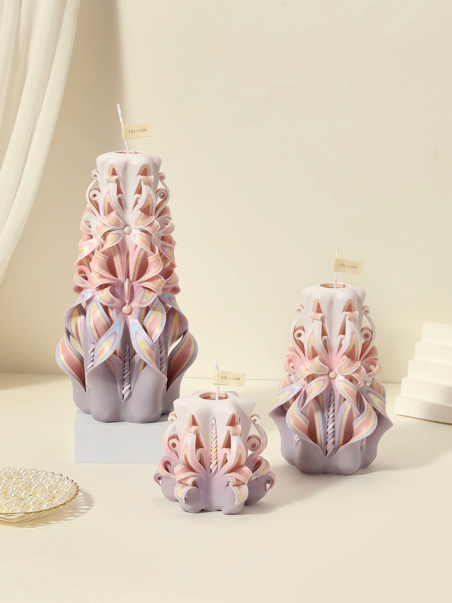 Handcrafted Carved Scented Candle – Valentine's Day, Birthday & Home Décor Gift