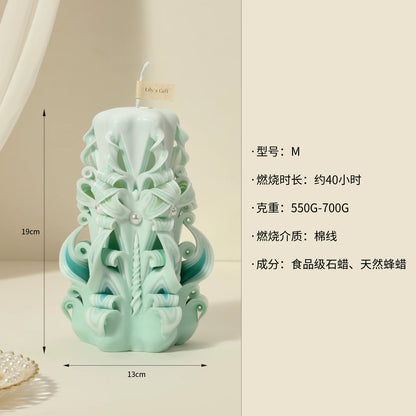Handcrafted Carved Scented Candle – Wedding, Birthday & Home Ambiance Gift